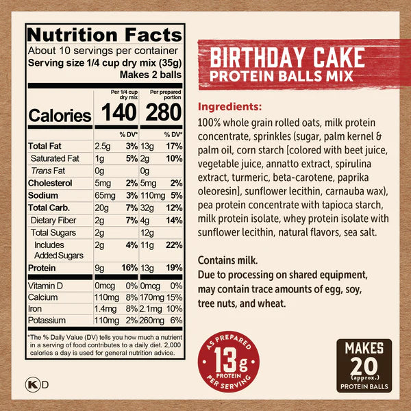 Birthday Cake Protein Ball Mix For Sale