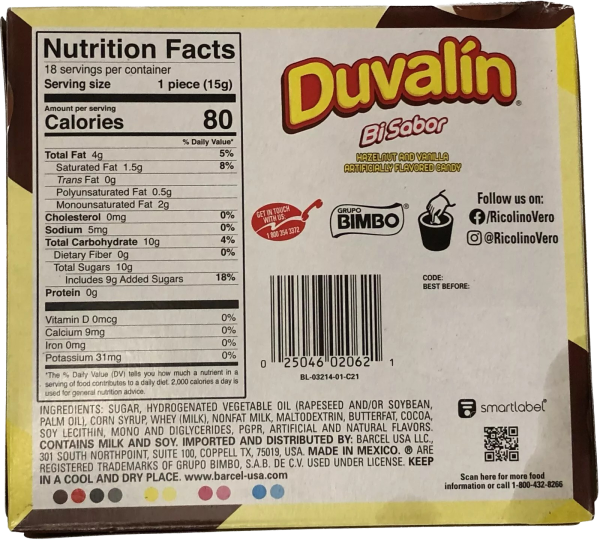 Duvalin Hazelnut and Vanilla Candy (18 CT) Hot on Sale